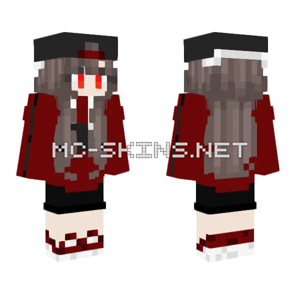 Hu Tao Streetwear Fit Minecraft skin, front and back