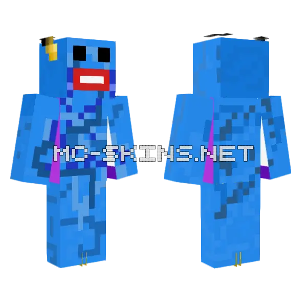 Huggy Wuggy Minecraft skin, front and back