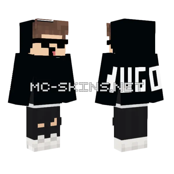 Hugo Black Suit Minecraft skin, front and back