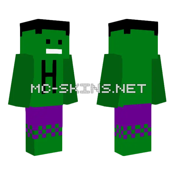 Hulk Bhau Minecraft skin, front and back