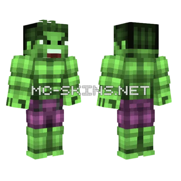 Hulk Skin Minecraft skin, front and back