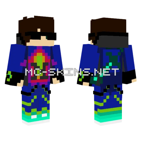 Human Minecraft skin, front and back