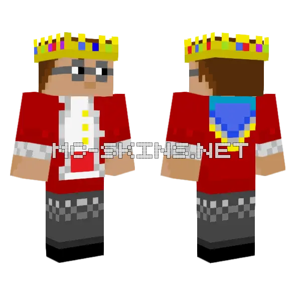 Human Technoblade Minecraft skin, front and back