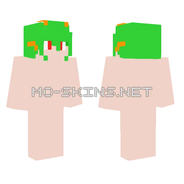 Humanoid Caterpillar Minecraft skin, front and back