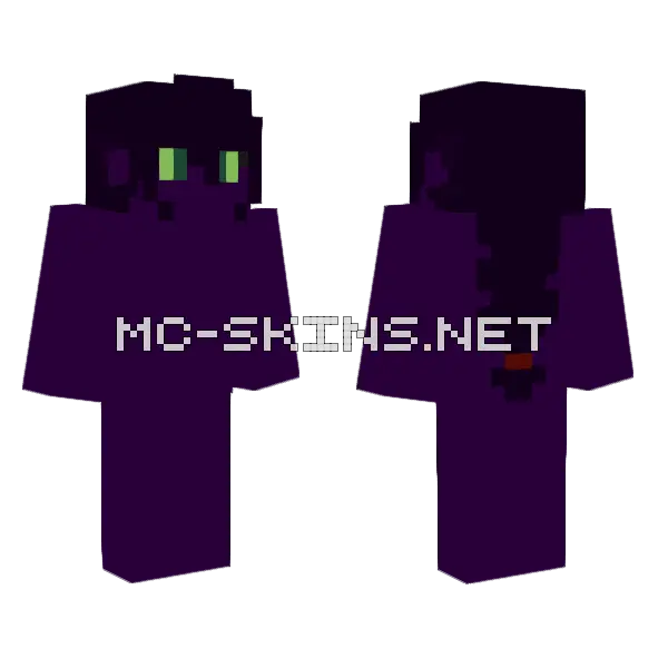 Humanoid Enderman Minecraft skin, front and back