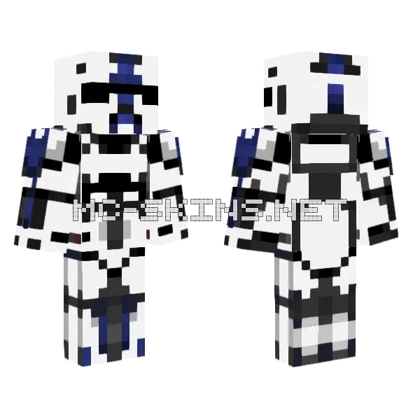 Hunter 501st Blue Armor Minecraft skin, front and back
