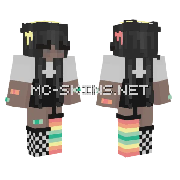Hurt Rainbow Ce Re Upload Minecraft skin, front and back