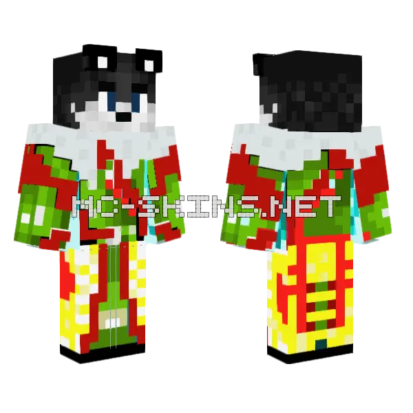 Husky Knight Green Minecraft skin, front and back