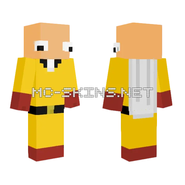 Huuug Saitama Minecraft skin, front and back