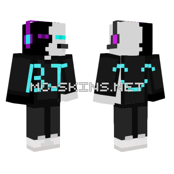 Hybrid Endy Minecraft skin, front and back