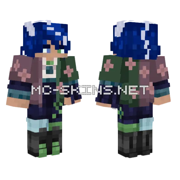 Hydrus Beach Minecraft skin, front and back
