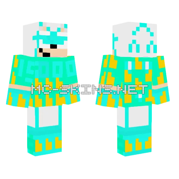 Hyper Classic Sonic Minecraft skin, front and back