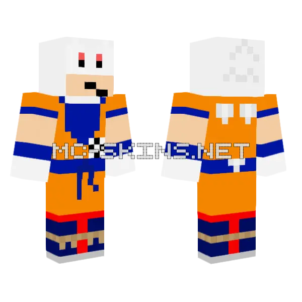 Hyper Sonic Goku Outfit Minecraft skin, front and back