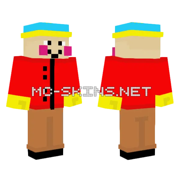 Hypnotized Cartman Minecraft skin, front and back