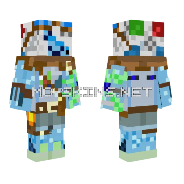 I Am Mini Minecraft skin, front and back