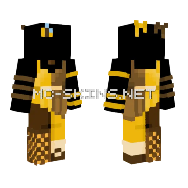 I Don't Sting Bee Minecraft skin, front and back