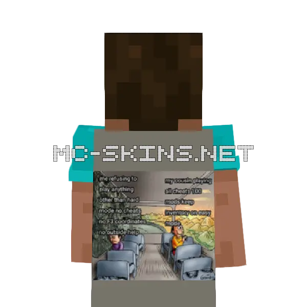 i hate myself Minecraft cape worn on a player