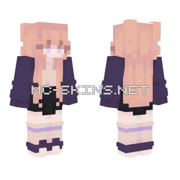 I Hate Myself For Sharing Eyes OC Minecraft skin, front and back