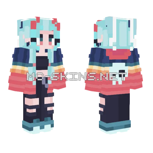 I Like Old School Music Minecraft skin, front and back