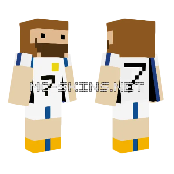 Ibai Real Madrid Outfit Minecraft skin, front and back
