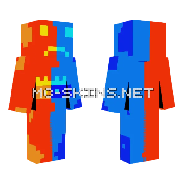 Ice And Fire Guy Minecraft skin, front and back