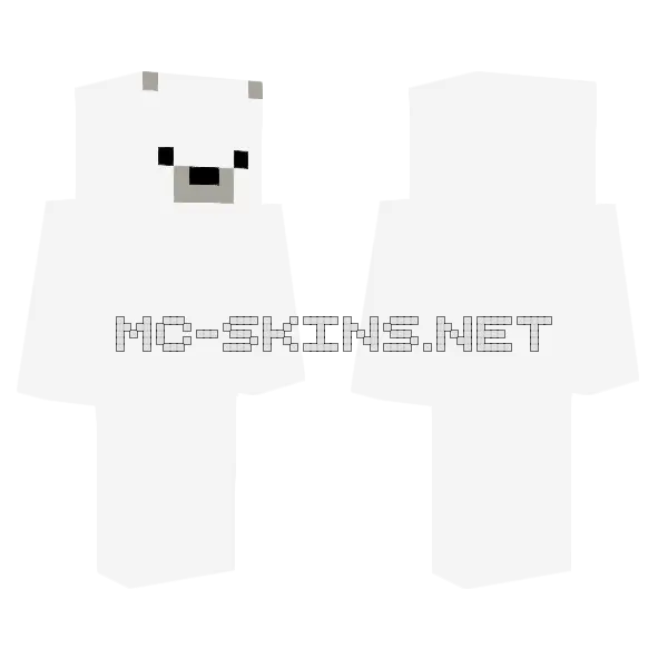Ice Bear Minecraft skin, front and back