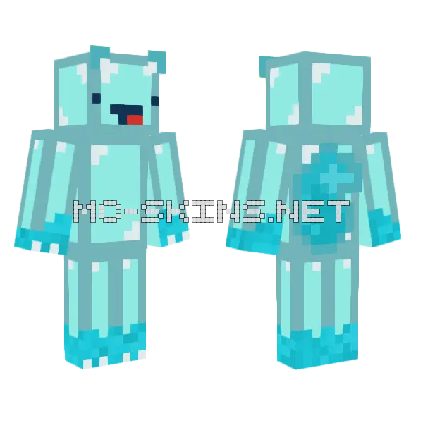 Ice Block Creature Minecraft skin, front and back