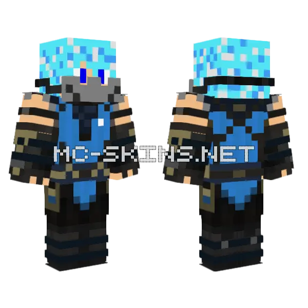 Ice Boy Sub Zero Minecraft skin, front and back