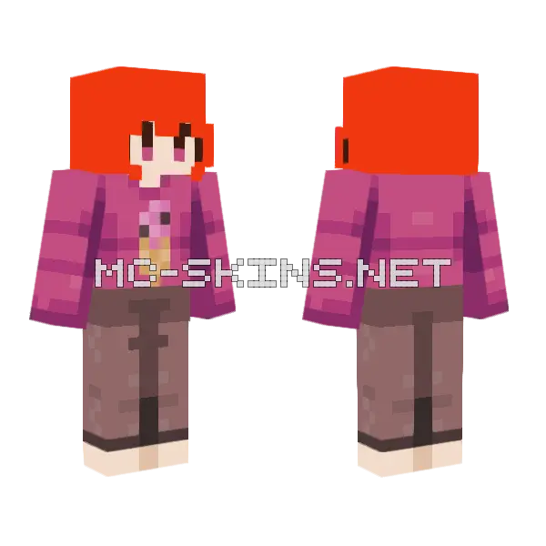 Ice Cream Girl Minecraft skin, front and back