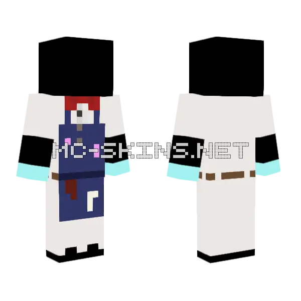 Ice Cream Worker Minecraft skin, front and back