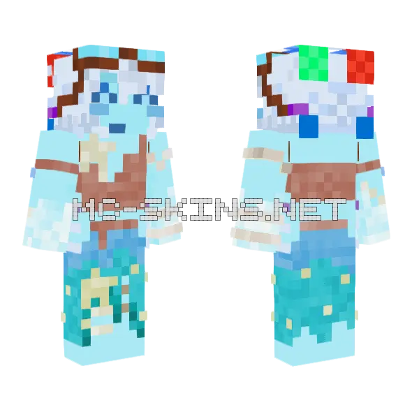 Ice Elemental Creature Minecraft skin, front and back