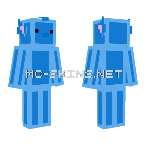 Ice Fox Slayer Blob Minecraft skin, front and back