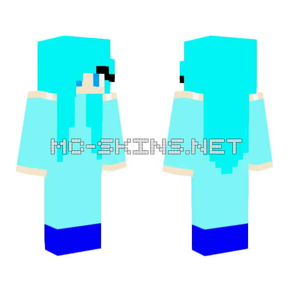 Ice Girl Minecraft skin, front and back