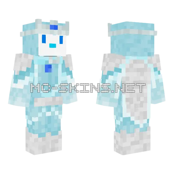 Ice Penguin King Minecraft skin, front and back