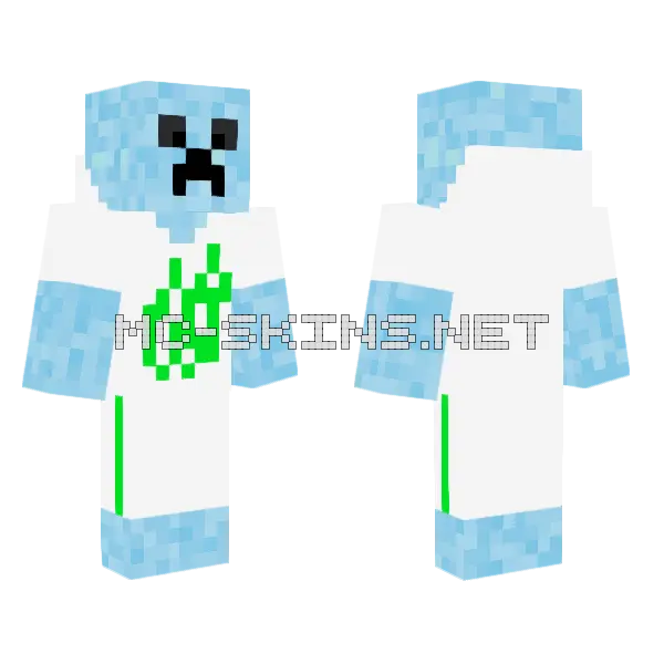 Ice Slime Hoodie Minecraft skin, front and back