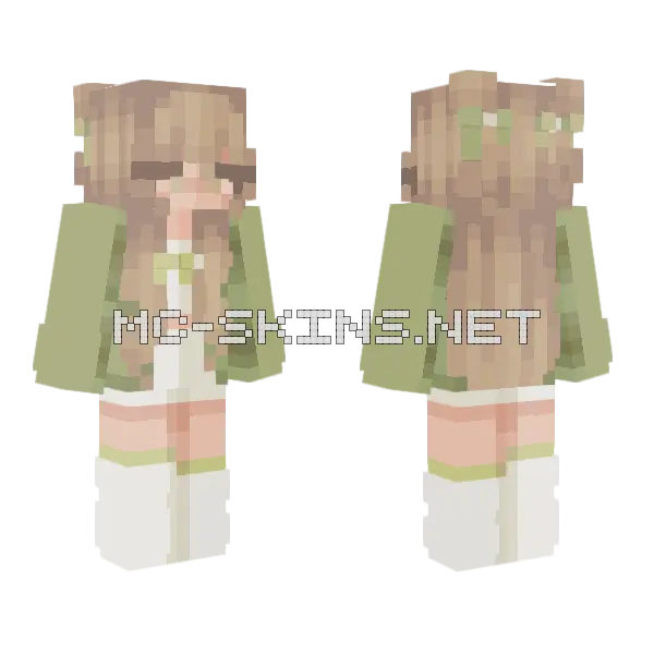 Iced Pistachio Matcha Minecraft skin, front and back