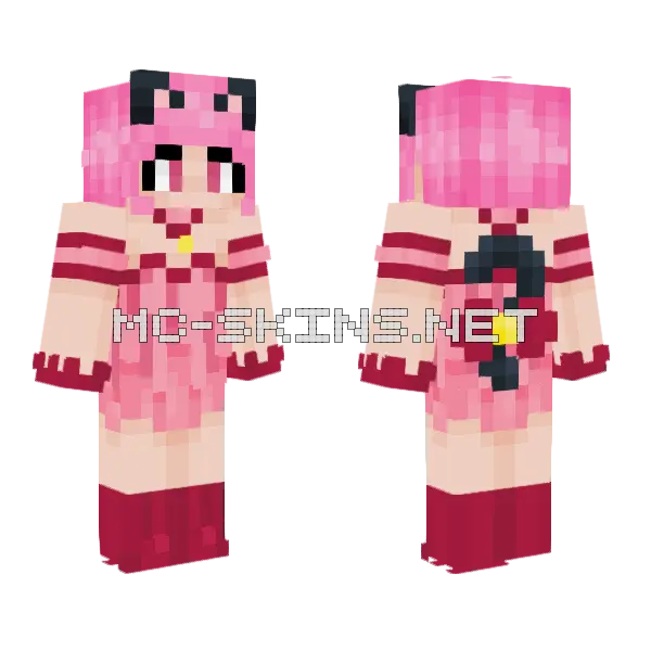Ichigo Heroine Tokyo Mew Mew Minecraft skin, front and back