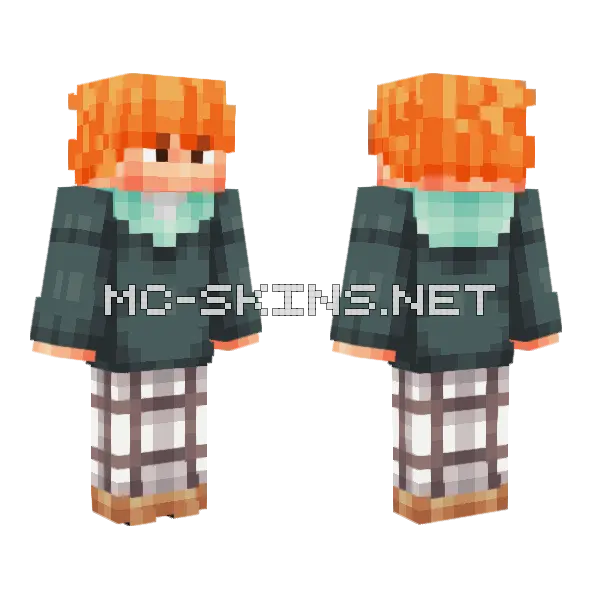 Ichigo Kurosaki Casual Minecraft skin, front and back