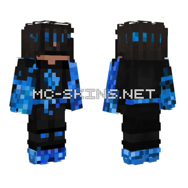 Icy Flame Frags Minecraft skin, front and back