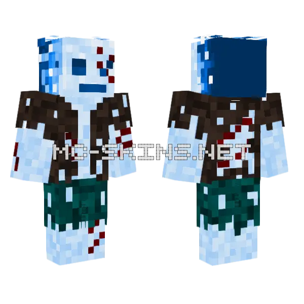 Icy Ghost Bro Tryhard Minecraft skin, front and back