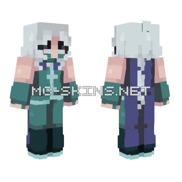 Icy Girl Minecraft skin, front and back