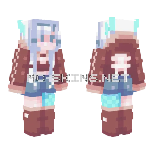 Icy Girl Minecraft skin, front and back