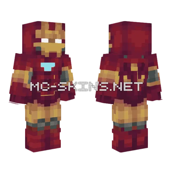 Igbld Iron Man Suit Minecraft skin, front and back