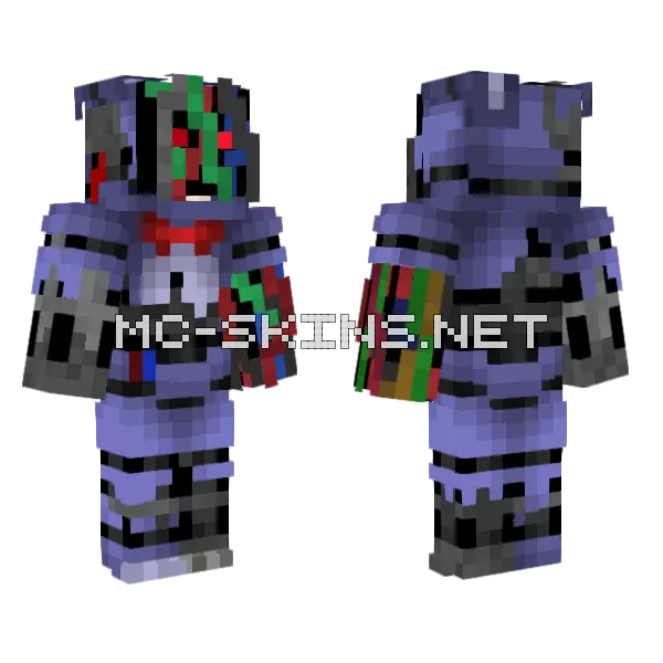 Ignited Bonnie Fanmade Minecraft skin, front and back