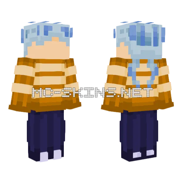 I'm Late For Class Minecraft skin, front and back