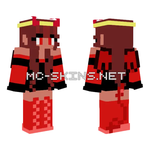 Imdemonangel Red Devil Minecraft skin, front and back