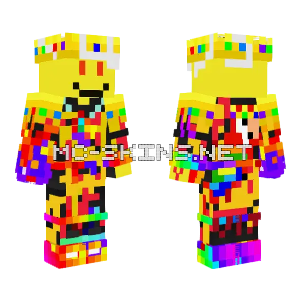 Immortal Gold Angry Demon Minecraft skin, front and back