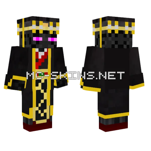 Imperial Chinese Emperor Enderman Minecraft skin, front and back