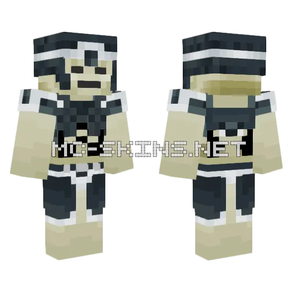 Imperial Skeleton Knight Minecraft skin, front and back