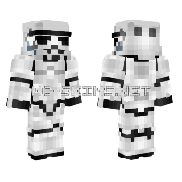 Imperial Stormtrooper Minecraft skin, front and back